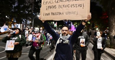 Periodistas protestan por los más de 180 comunicadores asesinados en Gaza