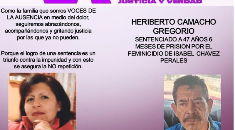 Sentencian a Heriberto Camacho a más de 47 años de prisión por feminicida