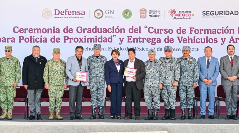 Gobernadora Delfina Gómez muestra músculo contra la delincuencia, incrementa el estado de fuerza en el EdoMéx: 143 nuevos policías, entrega de patrullas y mejor armamento