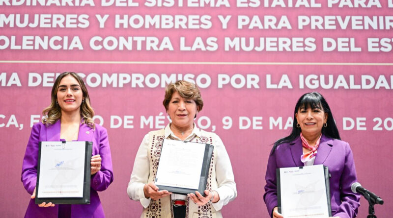 Firman Gobernadora Delfina Gómez y los 125 municipios el Compromiso por la Igualdad para erradicar la violencia de género en EdoMéx
