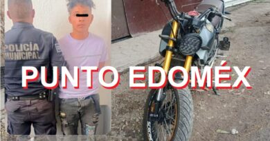 Fuerzas del orden de Otzolotepec aseguran a un ladrón; viajaba en motocicleta robada