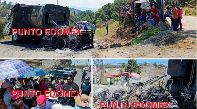 En Xonacatlán no quieren más contaminación y problemas; incendian un camión de basura
