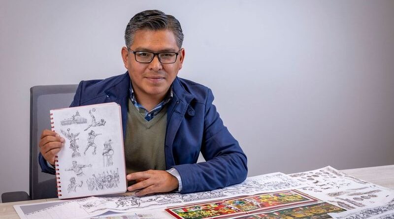 Futbol, mural de Carlos Badillo: el gol de México que se pintó con pinceles